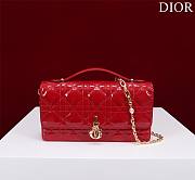 Bagsaaa My Dior Mini Bag Red Patent Cannage Calfskin - 21cm - 1