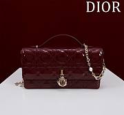 Bagsaaa My Dior Mini Bag Dahlia Red Patent Cannage Calfskin - 21cm - 1