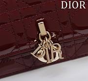 Bagsaaa My Dior Mini Bag Dahlia Red Patent Cannage Calfskin - 21cm - 4
