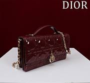 Bagsaaa My Dior Mini Bag Dahlia Red Patent Cannage Calfskin - 21cm - 3