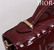 Bagsaaa My Dior Mini Bag Dahlia Red Patent Cannage Calfskin - 21cm - 2