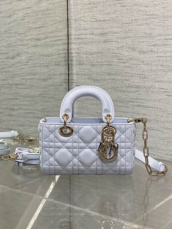 Bagsaaa Dior Lady D-Joy Micro Bag Shirt Blue Cannage Lambskin - 16cm
