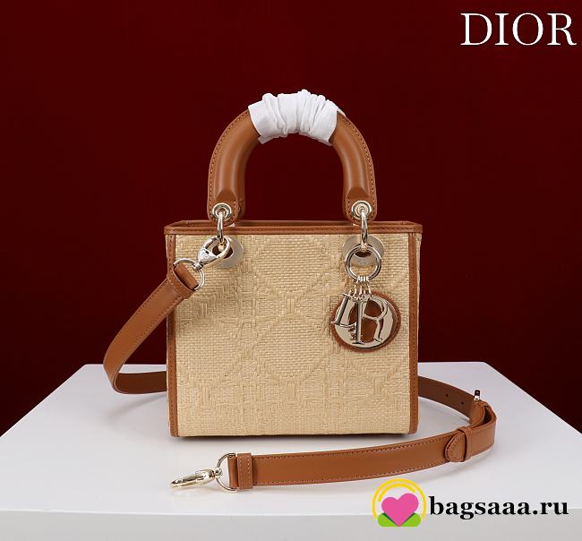 Bagsaaa Dior Small Lady Dior My ABCDior Bag Natural Cannage Raffia - 20cm - 1