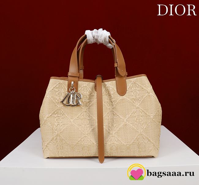 Bagsaaa Medium Dior Toujours Bag Natural Cannage Raffia - 28.5cm - 1