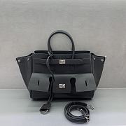 Bagsaaa Balenciaga Bel Air Carry All Bag Small in black smooth calfskin & silver - 30cm - 1