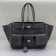 Bagsaaa Balenciaga Bel Air Carry All Bag Medium in black smooth calfskin & silver - 37cm - 1