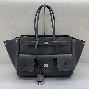 Bagsaaa Balenciaga Bel Air Carry All Bag Medium in black smooth calfskin & silver - 37cm