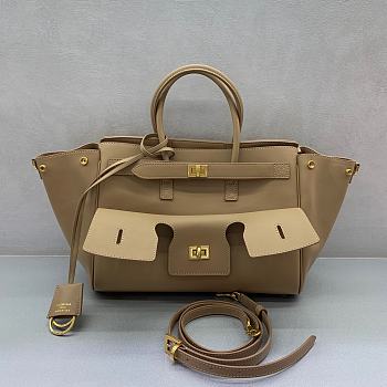Bagsaaa Balenciaga Bel Air Carry All Bag Small in beige smooth calfskin & silver - 30cm