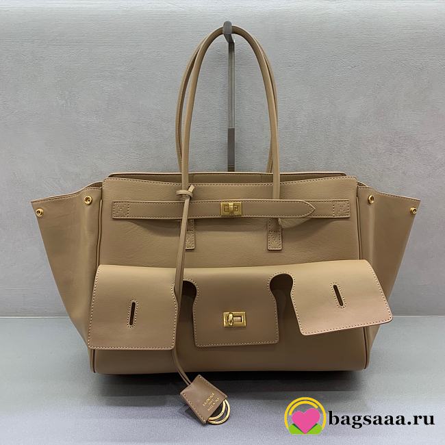 Bagsaaa Balenciaga Bel Air Carry All Bag Medium in beige smooth calfskin - 37cm - 1