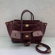 Bagsaaa Balenciaga Bel Air Carry All Bag Small in burgundy smooth calfskin - 30cm - 1