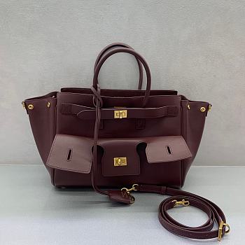 Bagsaaa Balenciaga Bel Air Carry All Bag Small in burgundy smooth calfskin - 30cm