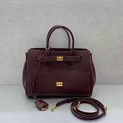 Bagsaaa Balenciaga Bel Air Carry All Bag Small in burgundy smooth calfskin - 30cm - 4