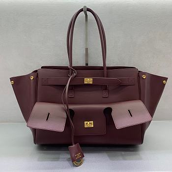 Bagsaaa Balenciaga Bel Air Carry All Bag Medium in burgundy smooth calfskin - 37cm
