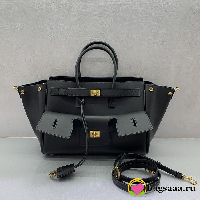 Bagsaaa Balenciaga Bel Air Carry All Bag Small in black smooth calfskin - 30cm - 1