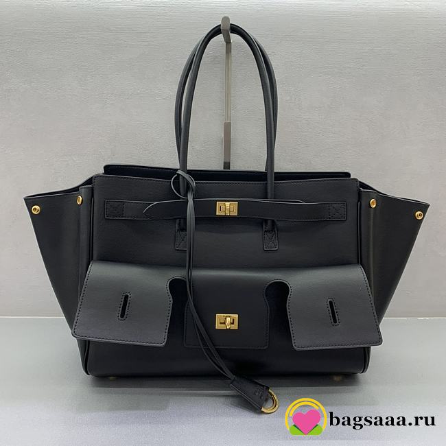 Bagsaaa Balenciaga Bel Air Carry All Bag Medium in black smooth calfskin - 37cm - 1