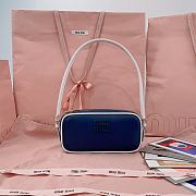 Bagsaaa Miu Miu Leather pouch 5NE024 Blue/White - 20cm - 1