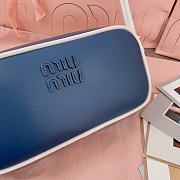 Bagsaaa Miu Miu Leather pouch 5NE024 Blue/White - 20cm - 2