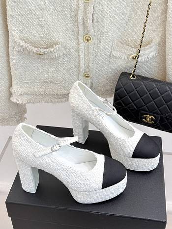 Bagsaaa Chanel Mary Janes G46434 White Tweed