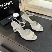Bagsaaa Chanel Sandals G46097 Gray Suede - 8.5cm - 1