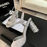 Bagsaaa Chanel Sandals G46097 Gray Suede - 8.5cm - 4