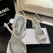 Bagsaaa Chanel Sandals G46097 Gray Suede - 8.5cm - 2
