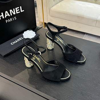 Bagsaaa Chanel Sandals G46097 Black Suede - 8.5cm