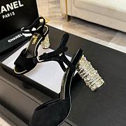 Bagsaaa Chanel Sandals G46097 Black Suede - 8.5cm - 3