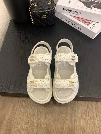 Bagsaaa Chanel Sandals G46339 White Crochet