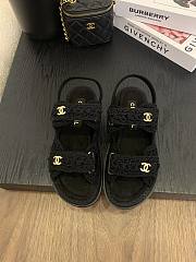Bagsaaa Chanel Sandals G46339 Black Crochet - 1