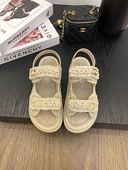 Bagsaaa Chanel Sandals G46339 Beige Crochet - 1