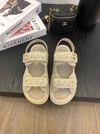 Bagsaaa Chanel Sandals G46339 Beige Crochet