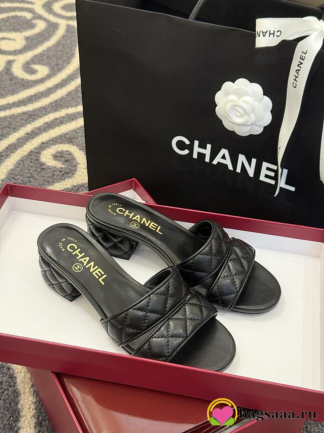 Bagsaaa Chanel Mules G46480 Black Lambskin - 5cm - 1