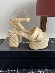 Bagsaaa Chanel Sandals G46427 Beige Lambskin - 9cm - 1
