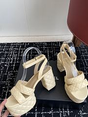 Bagsaaa Chanel Sandals G46427 Beige Lambskin - 9cm - 4