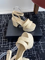 Bagsaaa Chanel Sandals G46427 Beige Lambskin - 9cm - 2