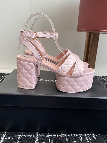 Bagsaaa Chanel Sandals G46427 Pink Lambskin - 9cm