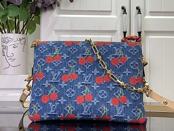 Bagsaaa M14978 LV x TM Coussin PM Monogram cherry denim - 26cm