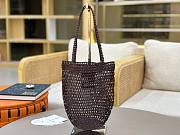 Bagsaaa Chloe Small Summer Banana tote bag in raffia Kohl Brown - 30cm - 3