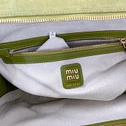 Bagsaaa Miu Miu Leather Beau bag 5BB117 green suede - 34x23x10 cm - 3