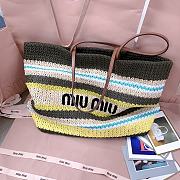 Bagsaaa Miu Miu Raffia-effect woven tote bag 5BG228 multicolor - 40cm - 2