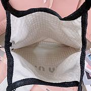 Bagsaaa Miu Miu IVY raffia-effect and linen bag 5BG231 Black - 40cm - 3