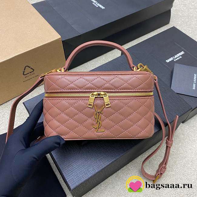 Bagsaaa YSL Gaby Vanity Bag In Lambskin 766731 Barely Pink - 18 X 11 X 6.5 CM - 1