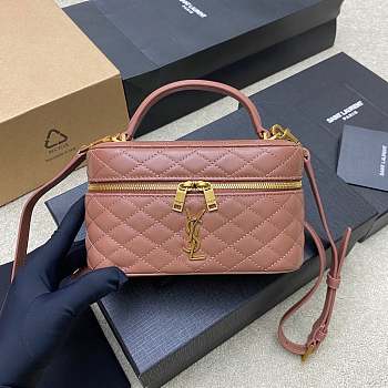 Bagsaaa YSL Gaby Vanity Bag In Lambskin 766731 Barely Pink - 18 X 11 X 6.5 CM