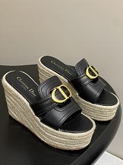 Bagsaaa Dior 30 Montaigne Wedge Slide Black Calfskin - 1