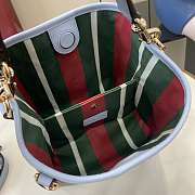 Bagsaaa Gucci GG Emblem Mini Bucket Bag 815118 beige & blue - 19x18x11 cm - 4