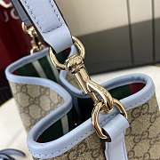 Bagsaaa Gucci GG Emblem Mini Bucket Bag 815118 beige & blue - 19x18x11 cm - 3