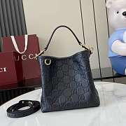 Bagsaaa Gucci GG Emblem Mini Bucket Bag 815118 black embossed GG - 19x18x11 cm - 1