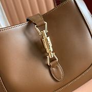 Bagsaaa Gucci Jackie 1961 small shoulder bag 810232 browm smooth leather - 27.5x19x4cm - 4