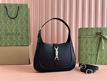 Bagsaaa Gucci Jackie 1961 small shoulder bag 810232 black smooth leather - 27.5x19x4cm
