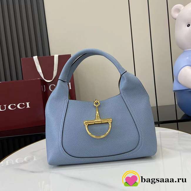Bagsaaa Gucci Softbit medium top handle bag 837467 light blue - 27.5cm - 1